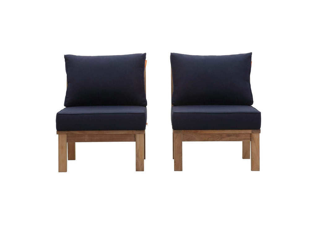 EEI-1821-NAT-NAV-SET Marina 2 Piece Outdoor Patio Teak Set By Modway