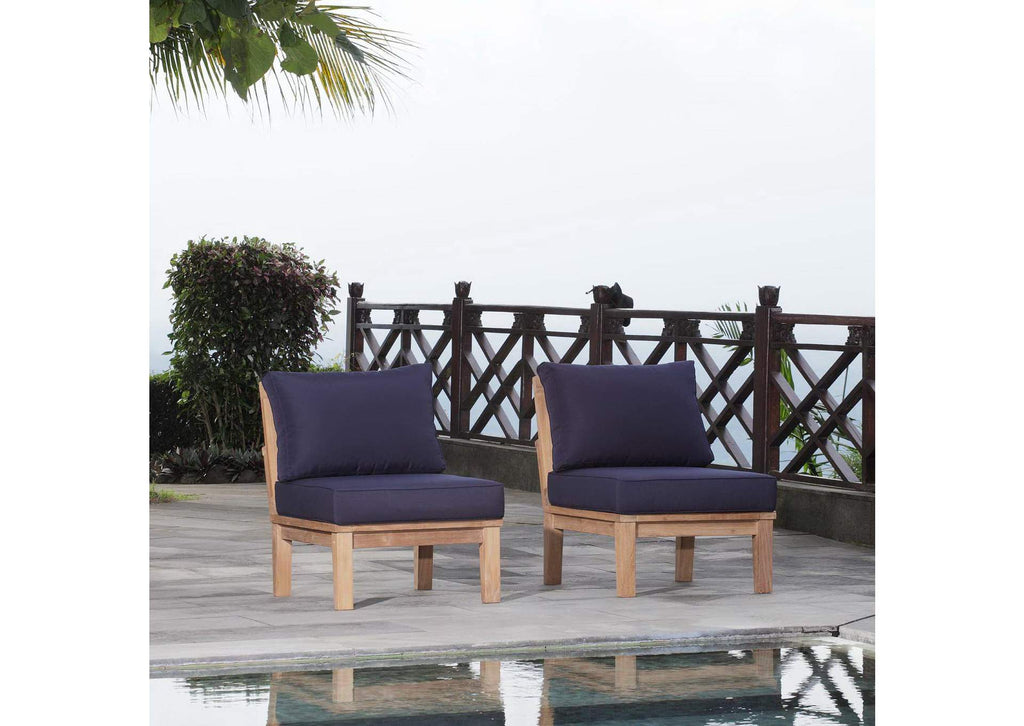 EEI-1821-NAT-NAV-SET Marina 2 Piece Outdoor Patio Teak Set By Modway