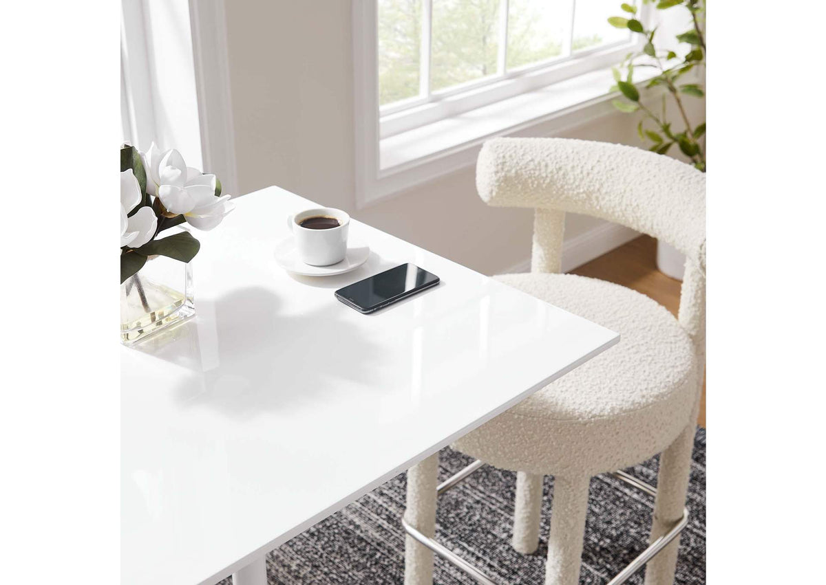 EEI-1826-WHI Lippa 28" Square Wood Bar Table By Modway