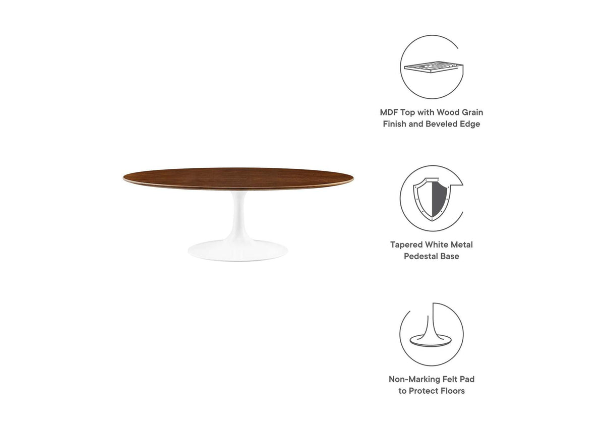 EEI-2020-WAL Lippa 48" Oval Wood Coffee Table By Modway