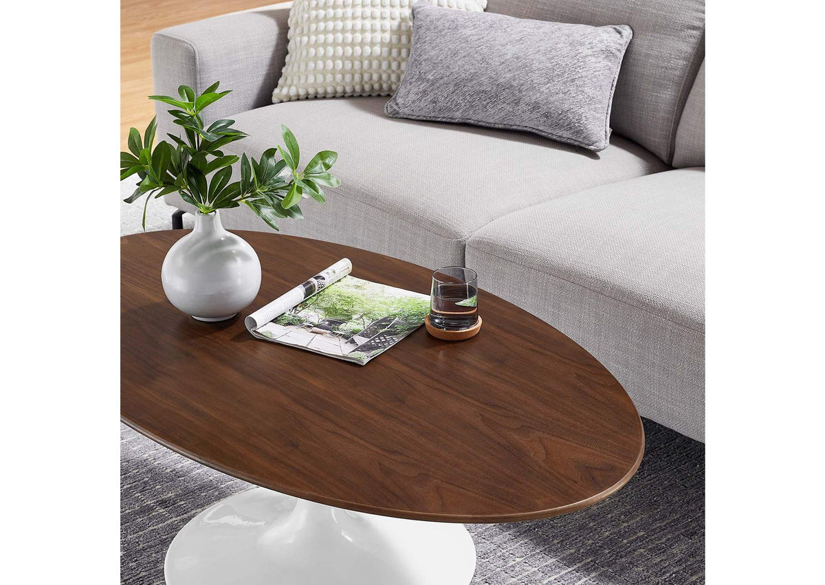 EEI-2020-WAL Lippa 48" Oval Wood Coffee Table By Modway