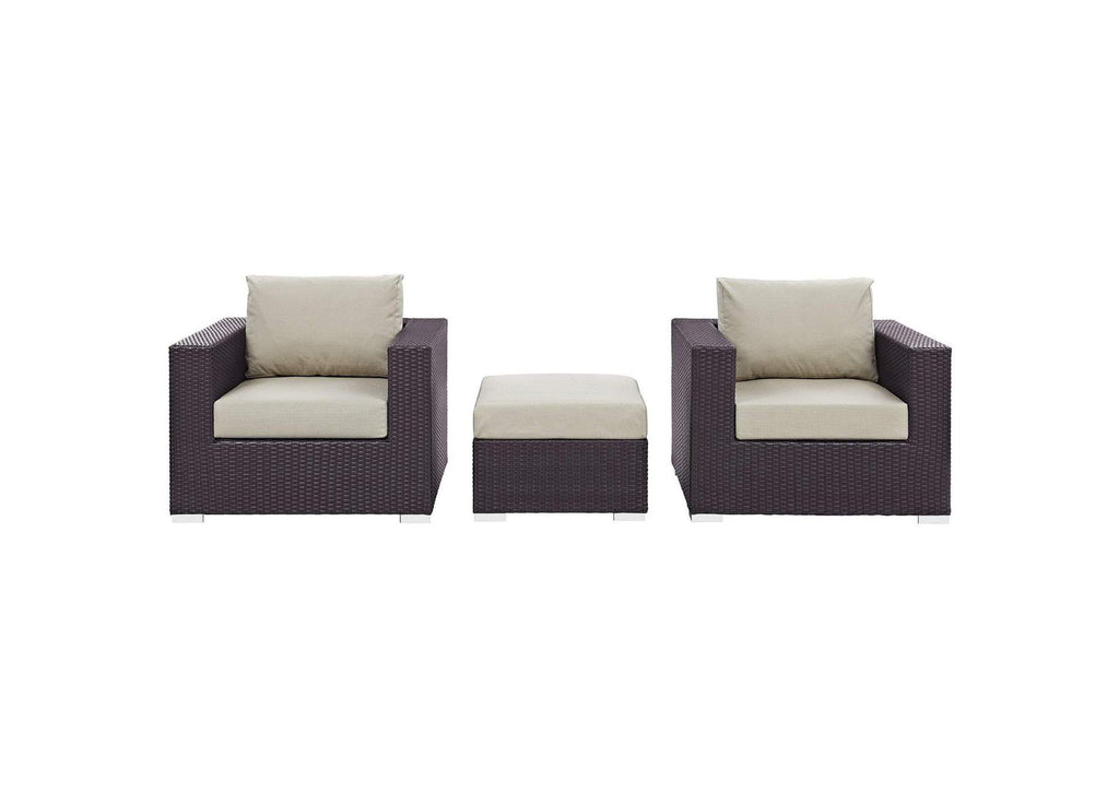 EEI-2174-EXP-BEI-SET Convene 3 Piece Outdoor Patio Sofa Set By Modway