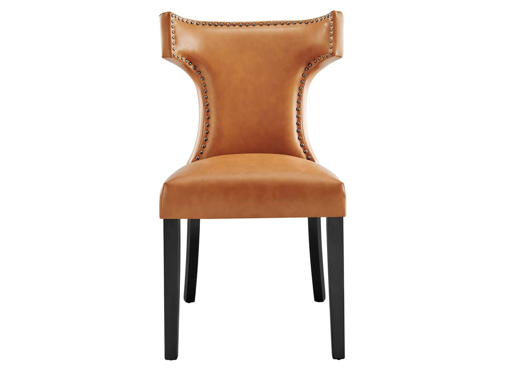 EEI-2220-TAN Curve Vegan Leather Dining Chair By Modway