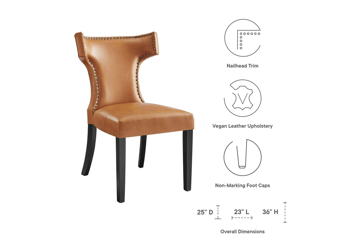 EEI-2220-TAN Curve Vegan Leather Dining Chair By Modway
