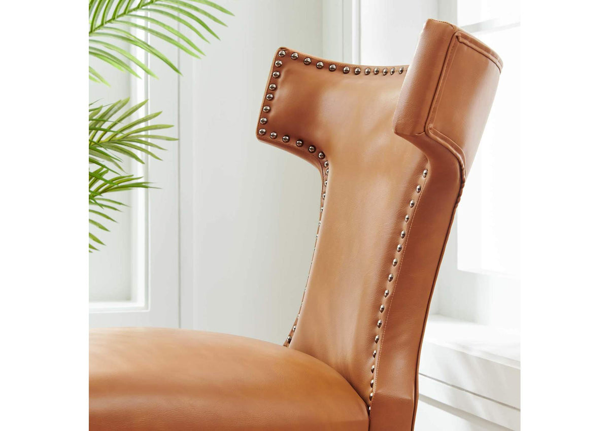 EEI-2220-TAN Curve Vegan Leather Dining Chair By Modway