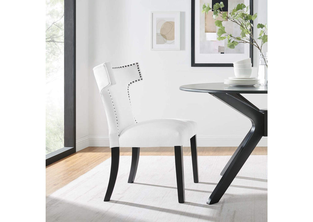 EEI-2221-WHI Curve Fabric Dining Chair By Modway