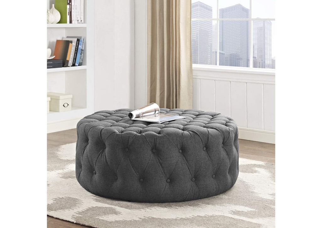 EEI-2225-GRY Amour Upholstered Fabric Ottoman By Modway