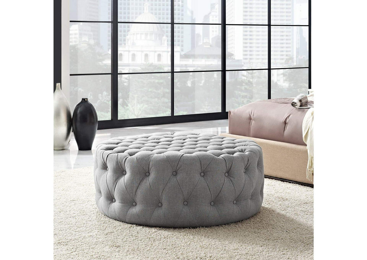 EEI-2225-LGR Amour Upholstered Fabric Ottoman By Modway