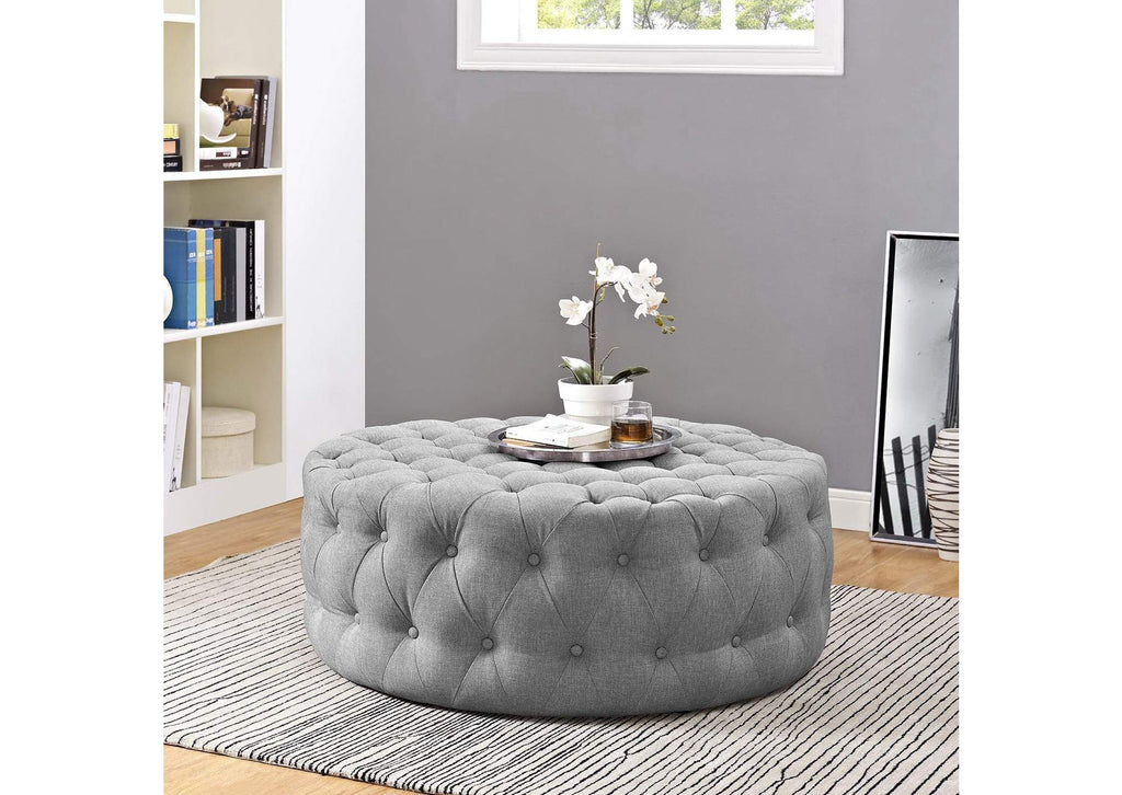 EEI-2225-LGR Amour Upholstered Fabric Ottoman By Modway