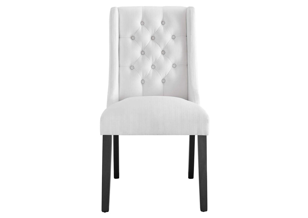 EEI-2235-WHI Baronet Button Tufted Fabric Dining Chair By Modway