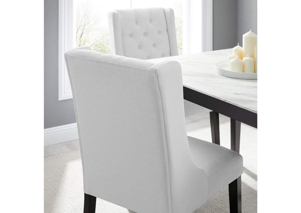 EEI-2235-WHI Baronet Button Tufted Fabric Dining Chair By Modway