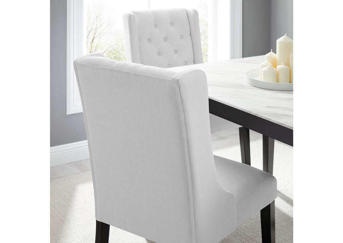 EEI-2235-WHI Baronet Button Tufted Fabric Dining Chair By Modway