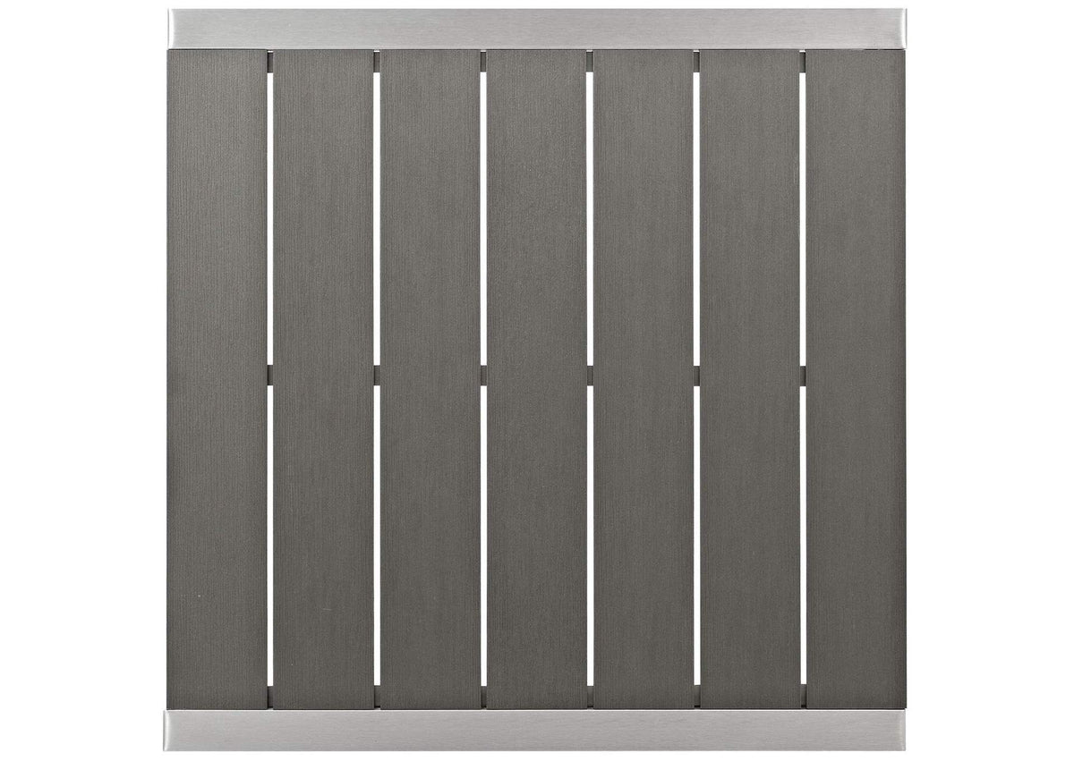 EEI-2256-SLV-GRY Shore Outdoor Patio Aluminum Bar Table By Modway