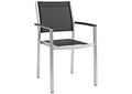 EEI-2272-SLV-BLK Shore Outdoor Patio Aluminum Dining Chair By Modway