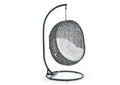 EEI-2273-GRY-WHI Hide Outdoor Patio Swing Chair With Stand By Modway