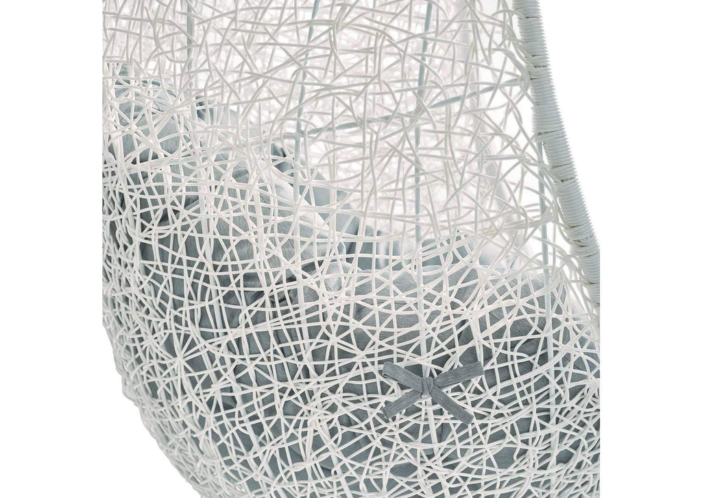 EEI-2273-WHI-GRY Hide Outdoor Patio Swing Chair With Stand By Modway