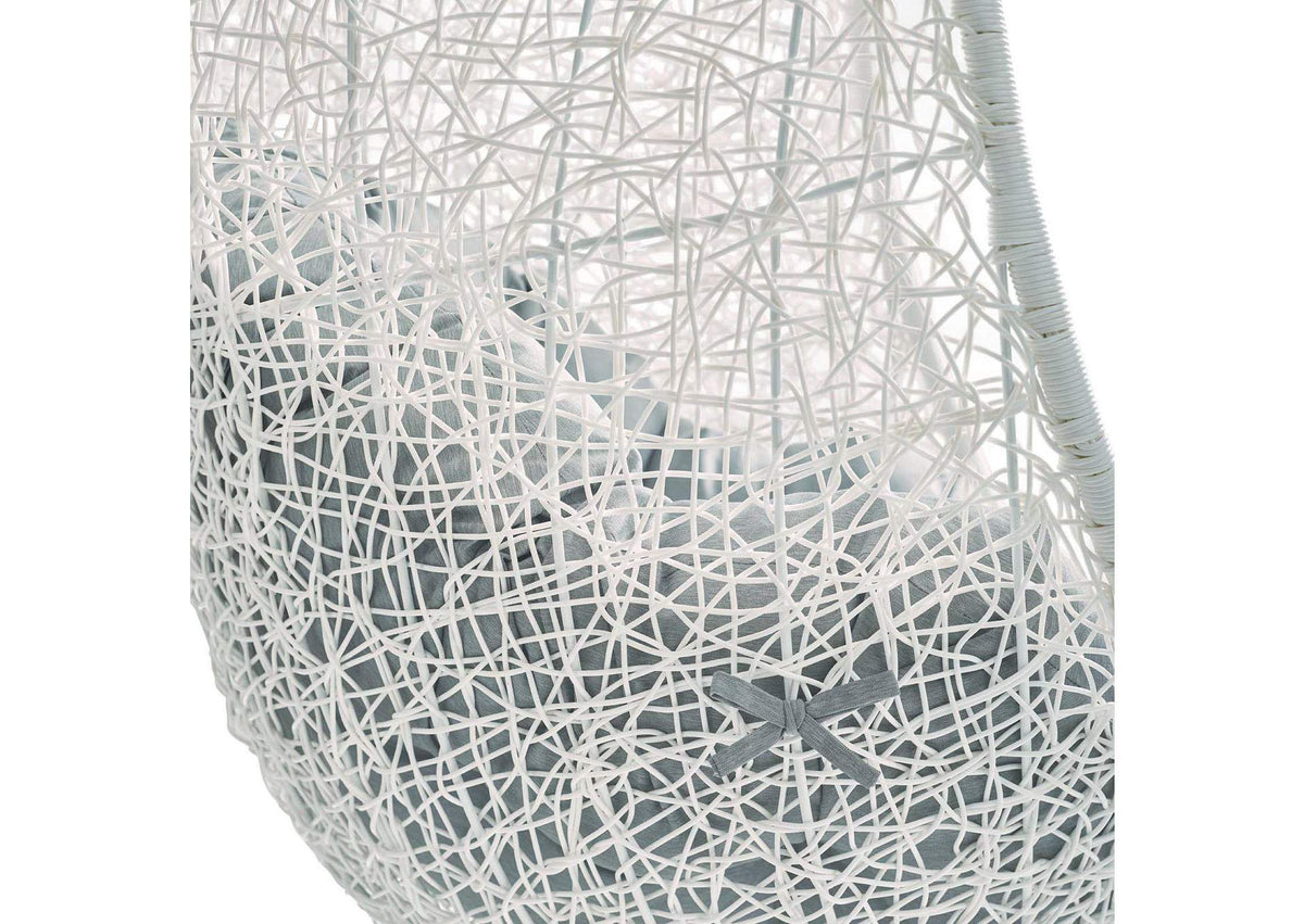 EEI-2273-WHI-GRY Hide Outdoor Patio Swing Chair With Stand By Modway