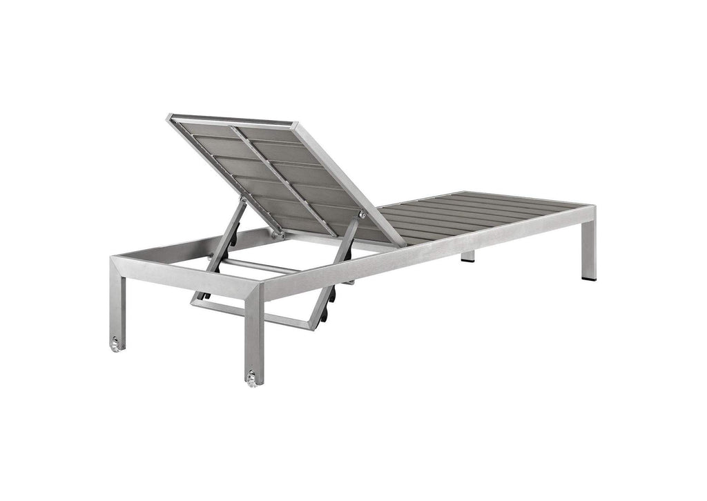 EEI-2466-SLV-GRY-SET Shore 3 Piece Outdoor Patio Aluminum Set By Modway
