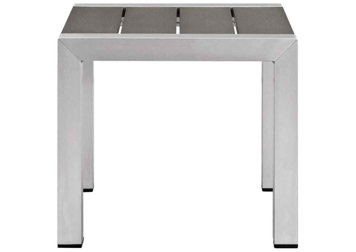 EEI-2466-SLV-GRY-SET Shore 3 Piece Outdoor Patio Aluminum Set By Modway