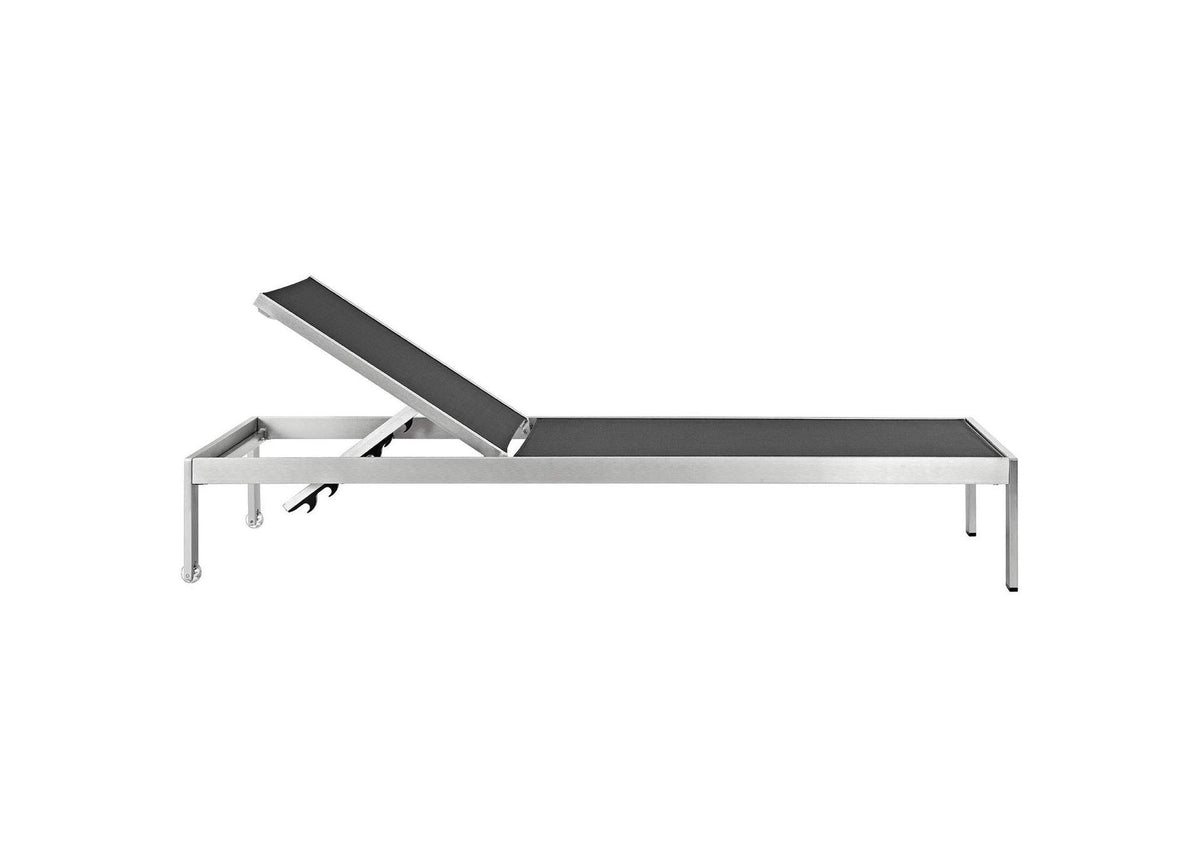 EEI-2470-SLV-BLK-SET Shore 2 Piece Outdoor Patio Aluminum Set By Modway