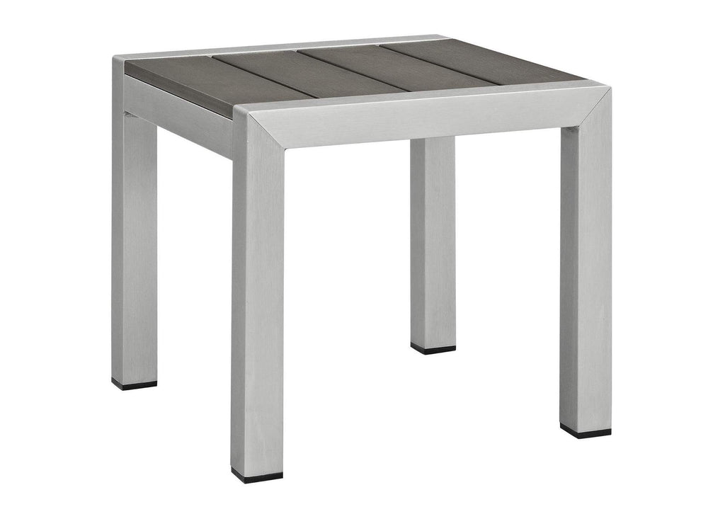 EEI-2470-SLV-BLK-SET Shore 2 Piece Outdoor Patio Aluminum Set By Modway