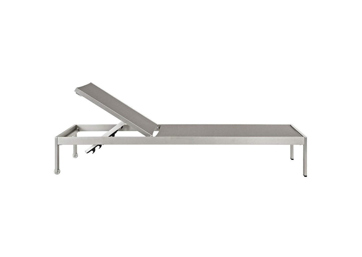 EEI-2470-SLV-GRY-SET Shore 2 Piece Outdoor Patio Aluminum Set By Modway