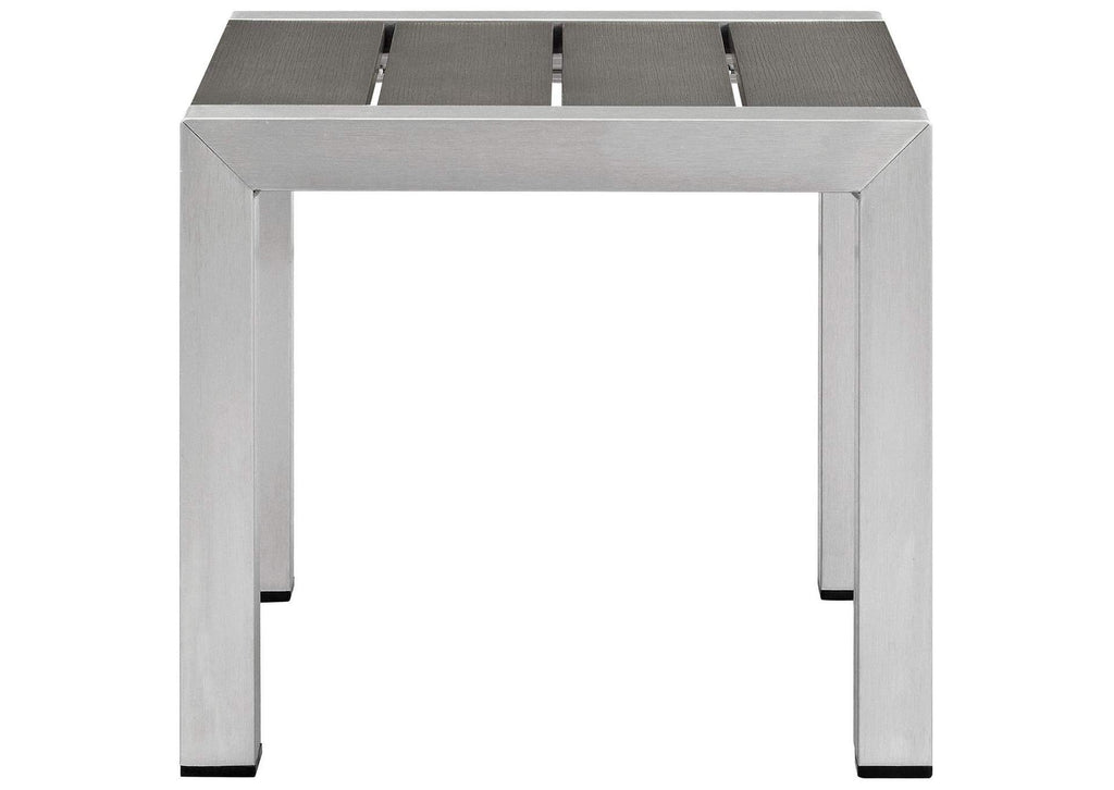 EEI-2470-SLV-GRY-SET Shore 2 Piece Outdoor Patio Aluminum Set By Modway