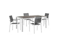 EEI-2483-SLV-BLK-SET Shore 5 Piece Outdoor Patio Aluminum Dining Set By Modway