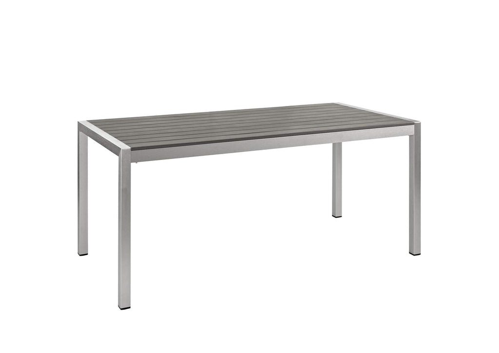 EEI-2483-SLV-BLK-SET Shore 5 Piece Outdoor Patio Aluminum Dining Set By Modway