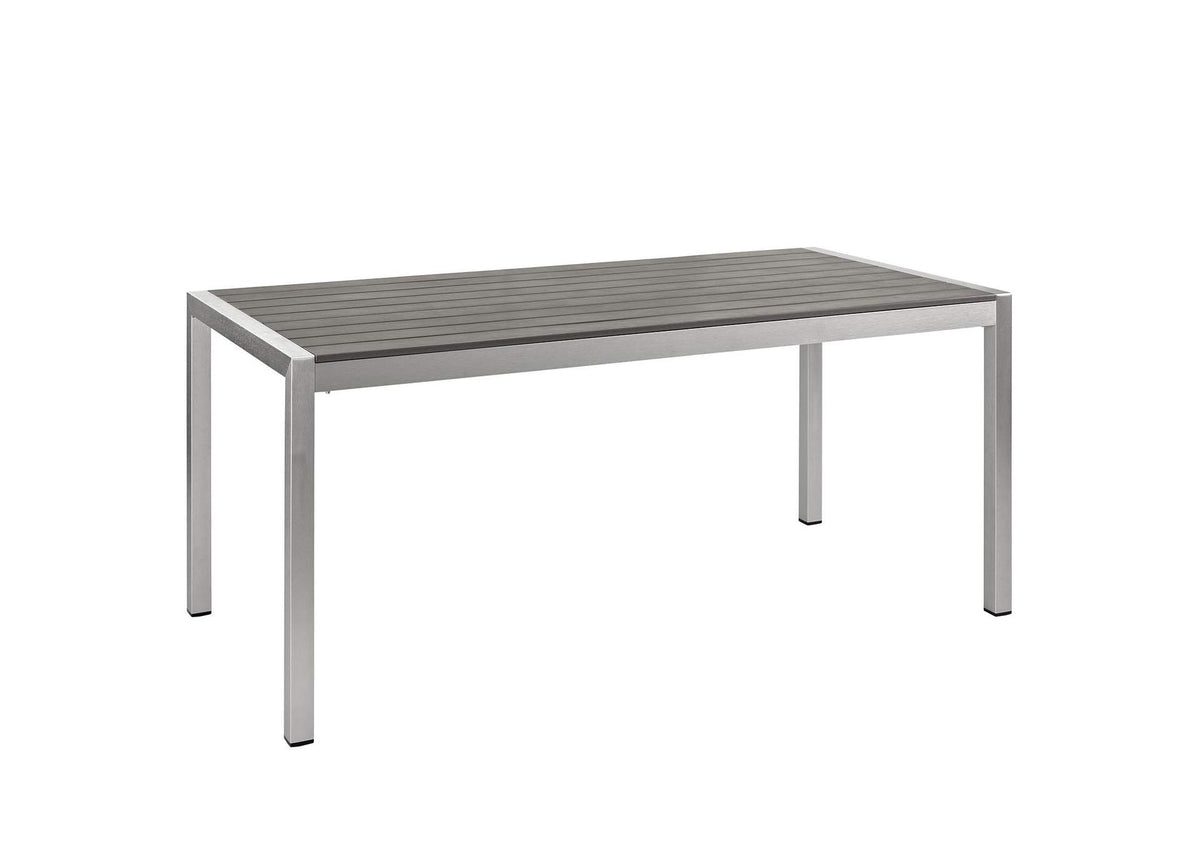 EEI-2483-SLV-BLK-SET Shore 5 Piece Outdoor Patio Aluminum Dining Set By Modway