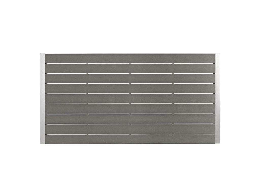 EEI-2483-SLV-BLK-SET Shore 5 Piece Outdoor Patio Aluminum Dining Set By Modway