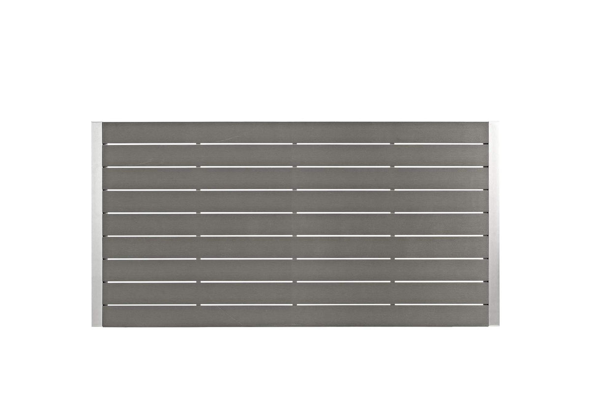 EEI-2483-SLV-BLK-SET Shore 5 Piece Outdoor Patio Aluminum Dining Set By Modway