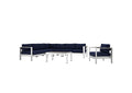 EEI-2562-SLV-NAV Shore 7 Piece Outdoor Patio Aluminum Sectional Sofa Set By Modway