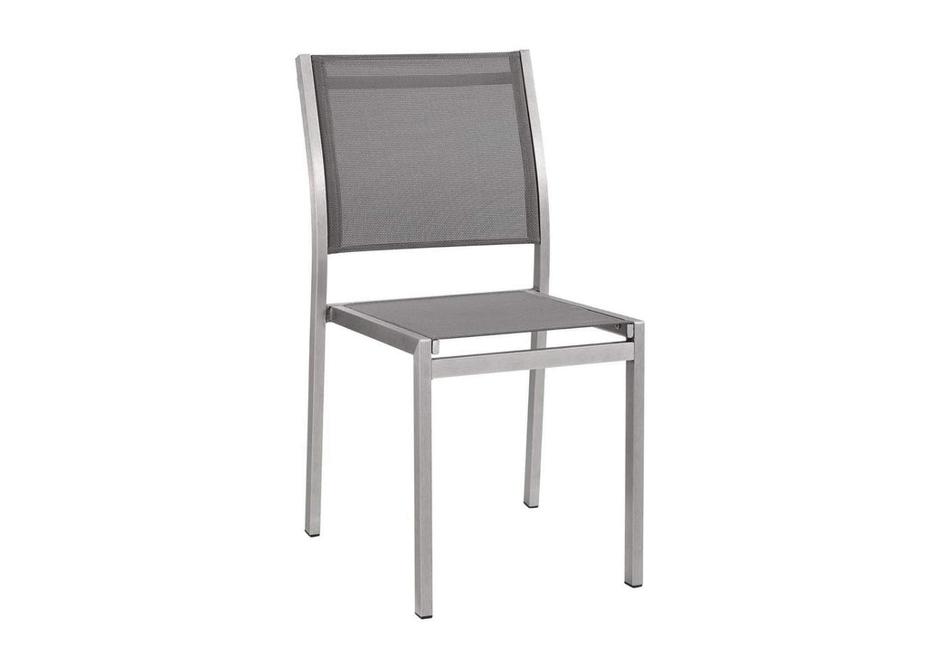 EEI-2585-SLV-GRY-SET Shore Outdoor Patio Aluminum Side Chair Set Of 2 By Modway