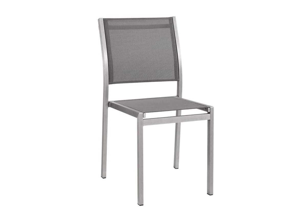 EEI-2585-SLV-GRY-SET Shore Outdoor Patio Aluminum Side Chair Set Of 2 By Modway