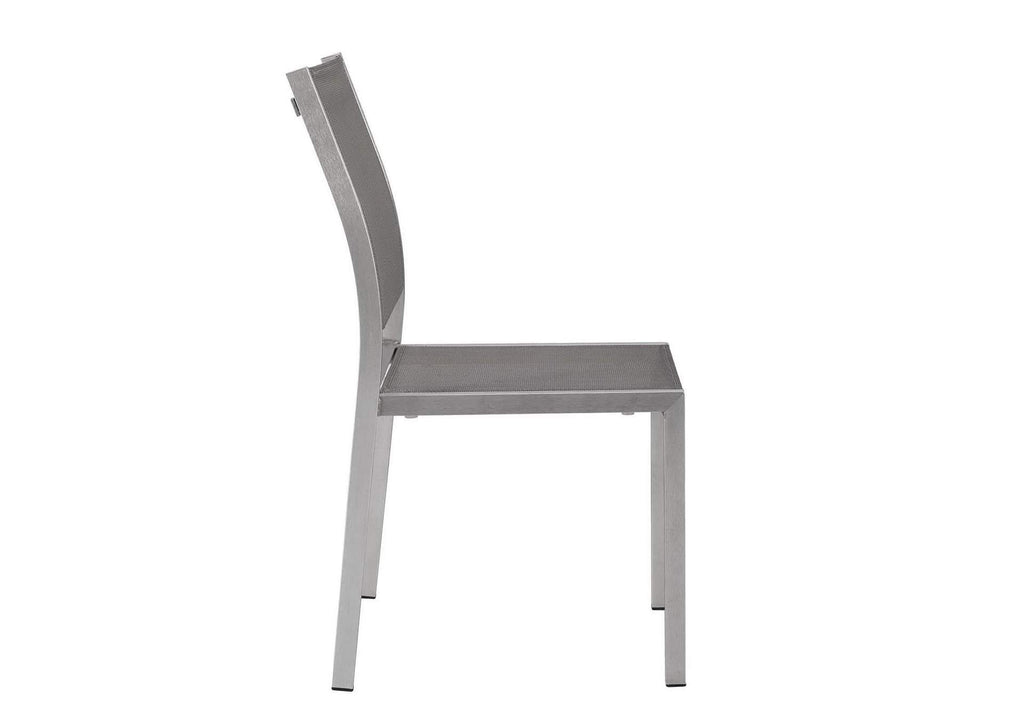 EEI-2585-SLV-GRY-SET Shore Outdoor Patio Aluminum Side Chair Set Of 2 By Modway