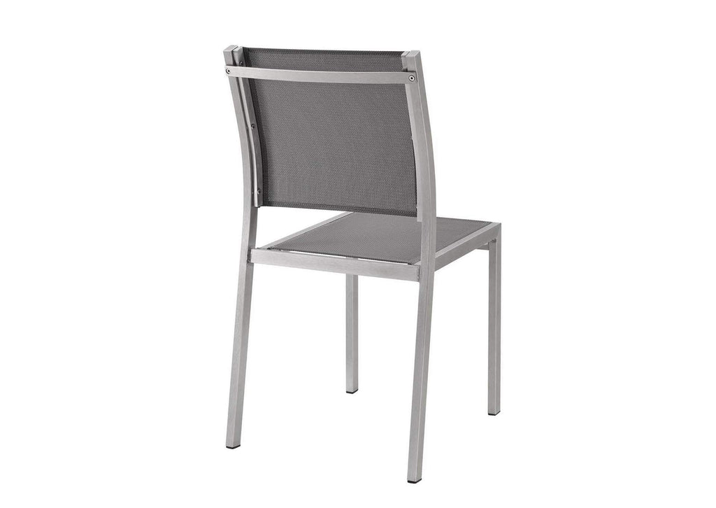 EEI-2585-SLV-GRY-SET Shore Outdoor Patio Aluminum Side Chair Set Of 2 By Modway