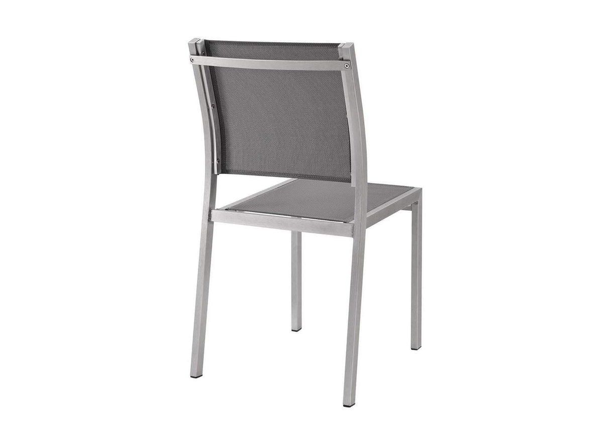 EEI-2585-SLV-GRY-SET Shore Outdoor Patio Aluminum Side Chair Set Of 2 By Modway