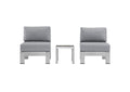 EEI-2598-SLV-GRY Shore 3 Piece Outdoor Patio Aluminum Sectional Sofa Set By Modway