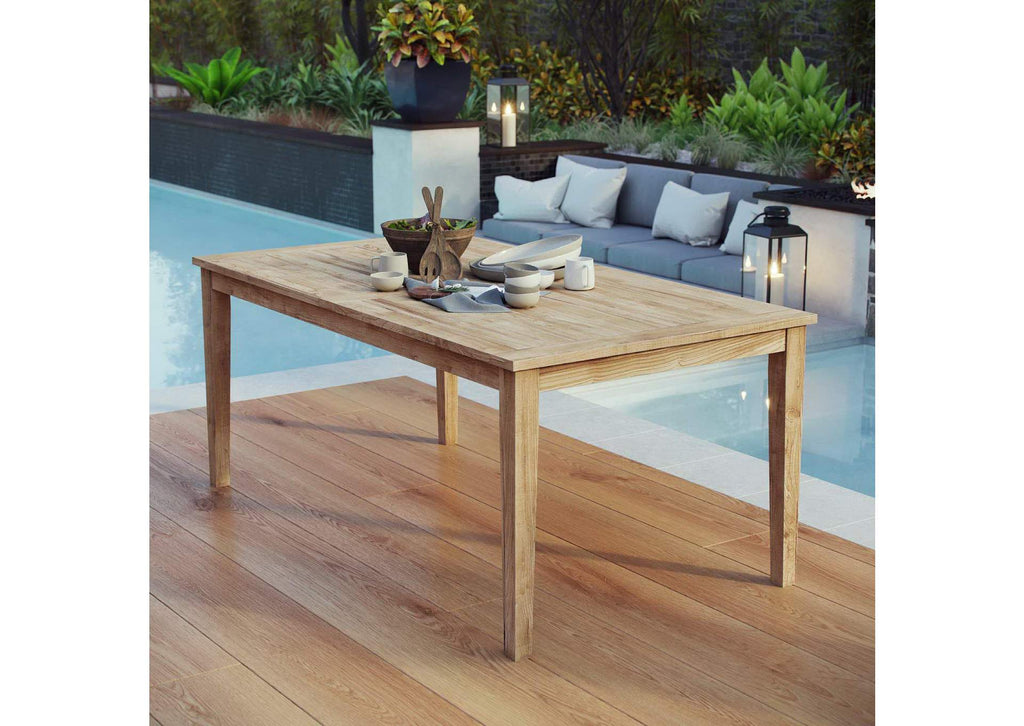 EEI-2717-NAT Marina 72" Outdoor Patio Teak Dining Table By Modway
