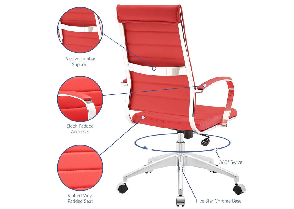 EEI-272-RED Jive Highback Office Chair By Modway