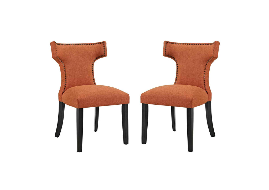 EEI-2741-ORA-SET Curve Fabric Dining Side Chair Set Of 2 By Modway