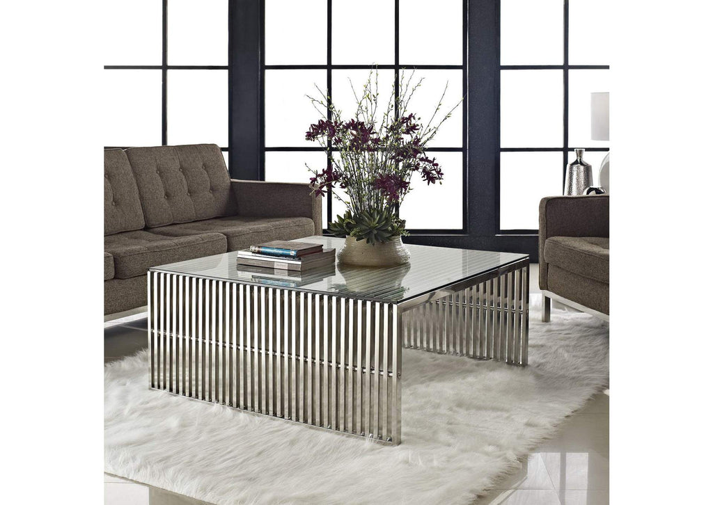EEI-284-SLV Gridiron Coffee Table By Modway