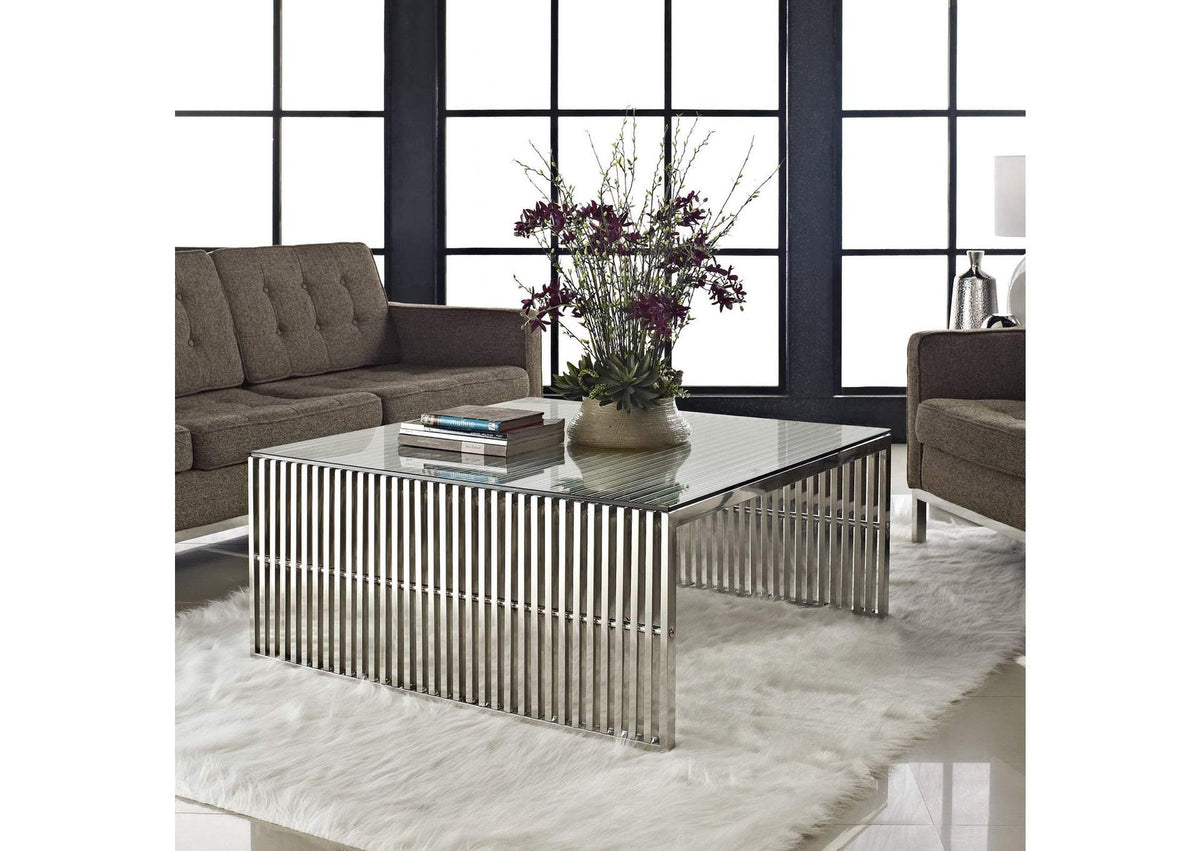 EEI-284-SLV Gridiron Coffee Table By Modway