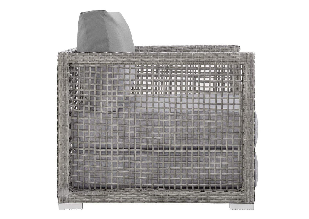 EEI-2918-GRY-GRY Aura Rattan Outdoor Patio Armchair By Modway