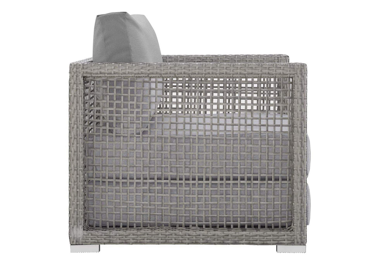 EEI-2918-GRY-GRY Aura Rattan Outdoor Patio Armchair By Modway