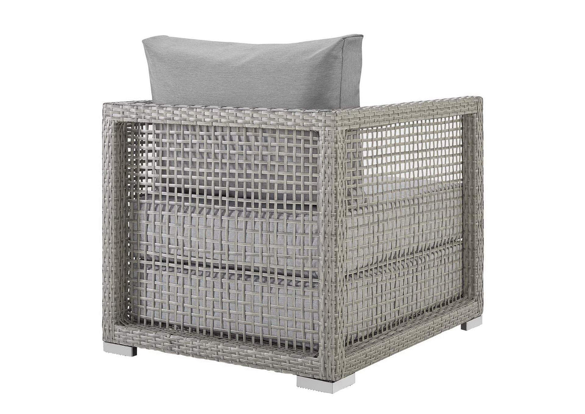 EEI-2918-GRY-GRY Aura Rattan Outdoor Patio Armchair By Modway