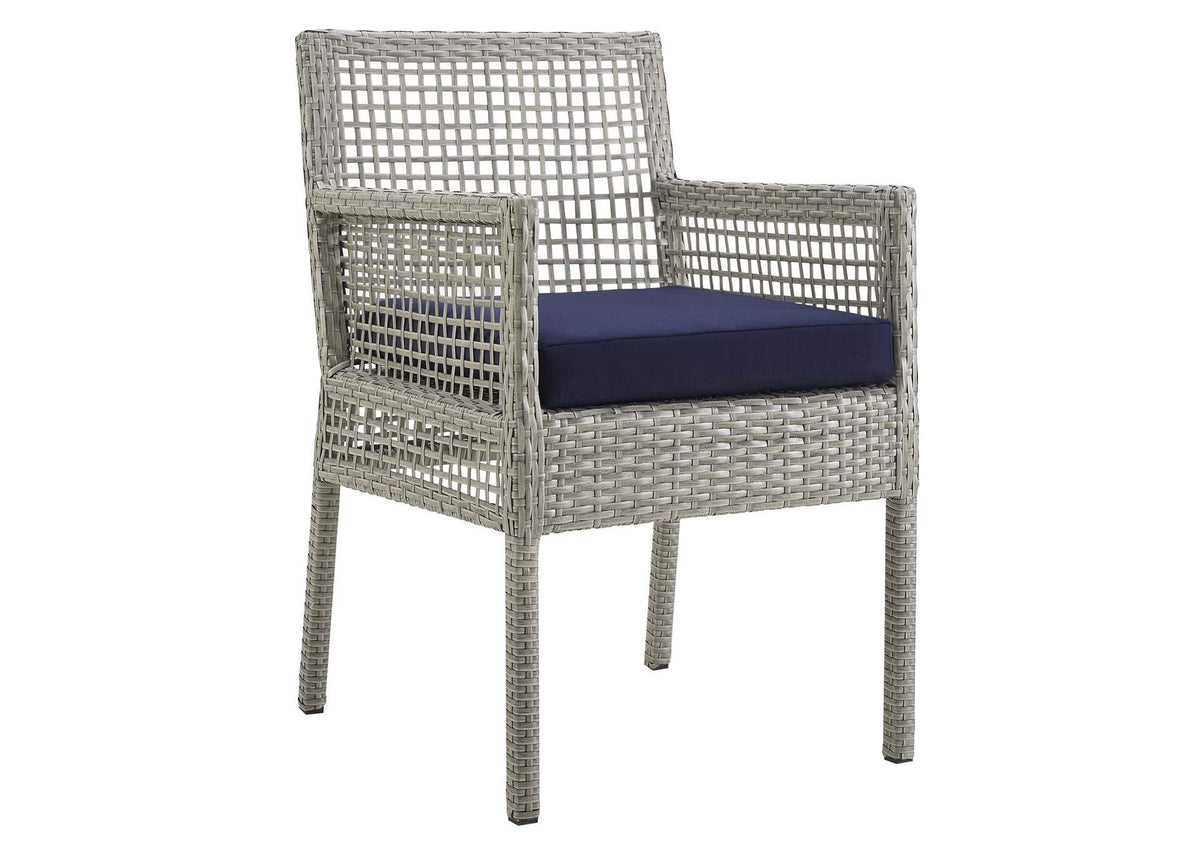 EEI-2920-GRY-NAV Aura Outdoor Patio Wicker Rattan Dining Armchair By Modway
