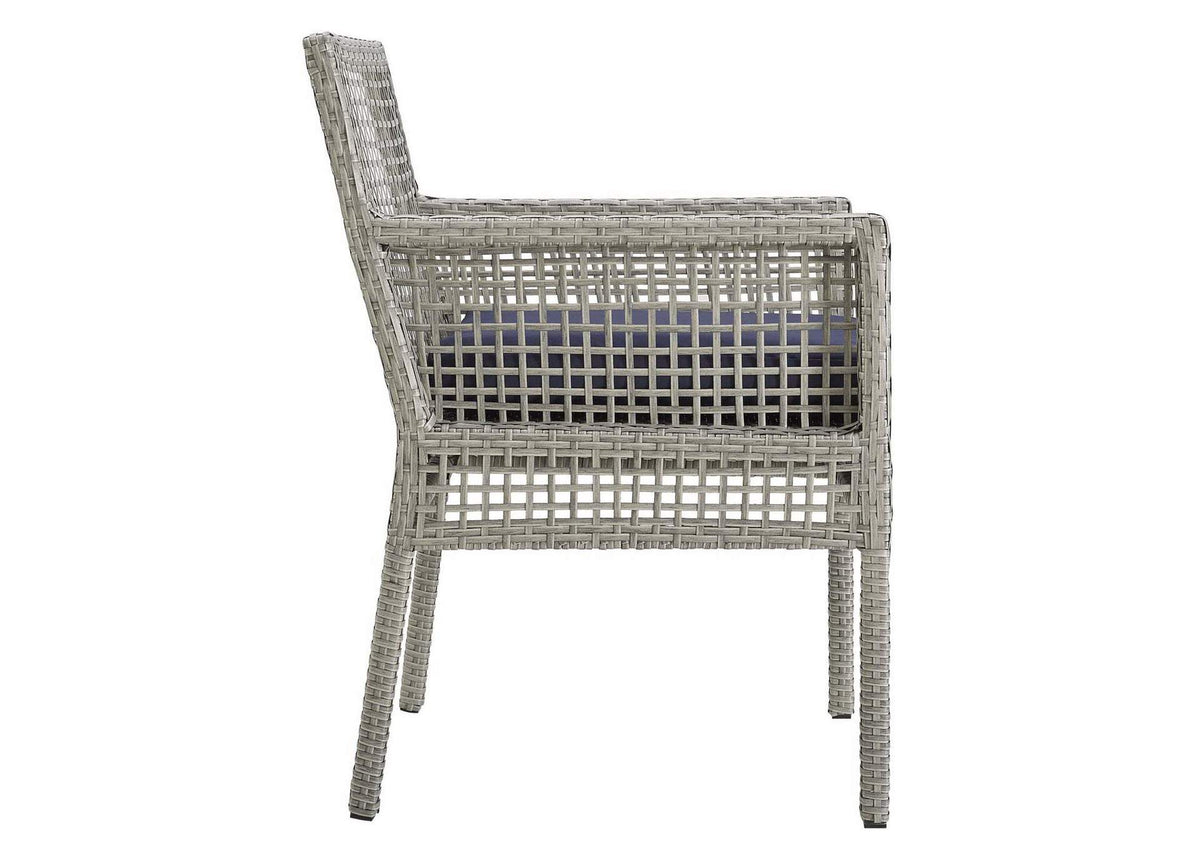 EEI-2920-GRY-NAV Aura Outdoor Patio Wicker Rattan Dining Armchair By Modway