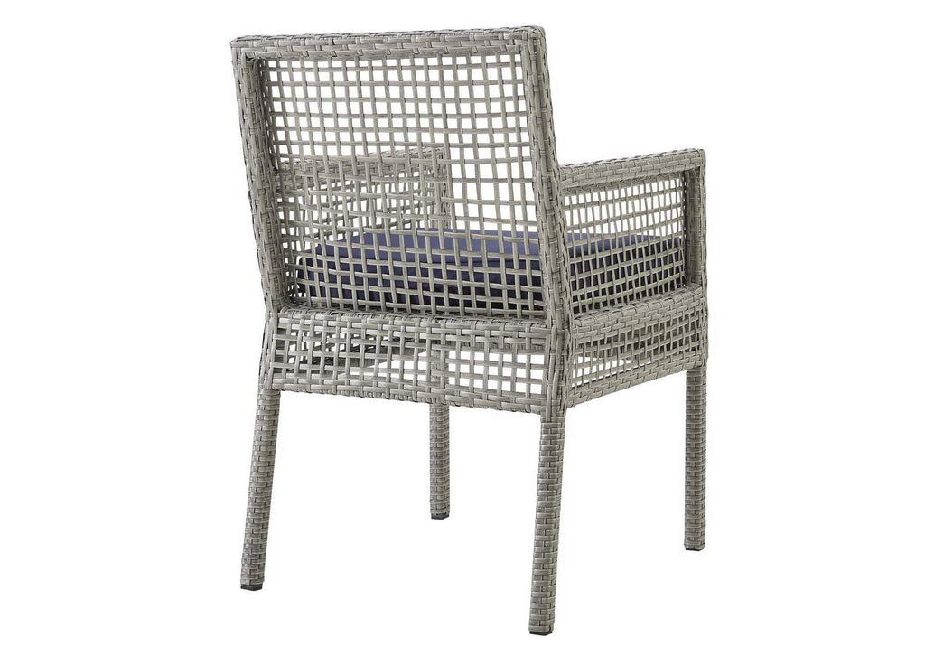 EEI-2920-GRY-NAV Aura Outdoor Patio Wicker Rattan Dining Armchair By Modway